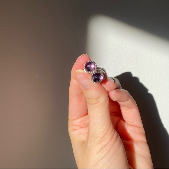 David Yurman Petite Chatelaine Amethyst Earrings - Picture 3 of 9